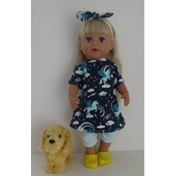 holiday jurk setje paard  baby born 43cm