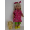 holiday jurk setje hard roze bloem baby born 43cm