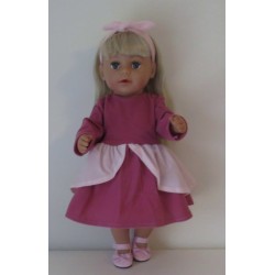 jurk hard roze met roze schootjes baby born 43cm