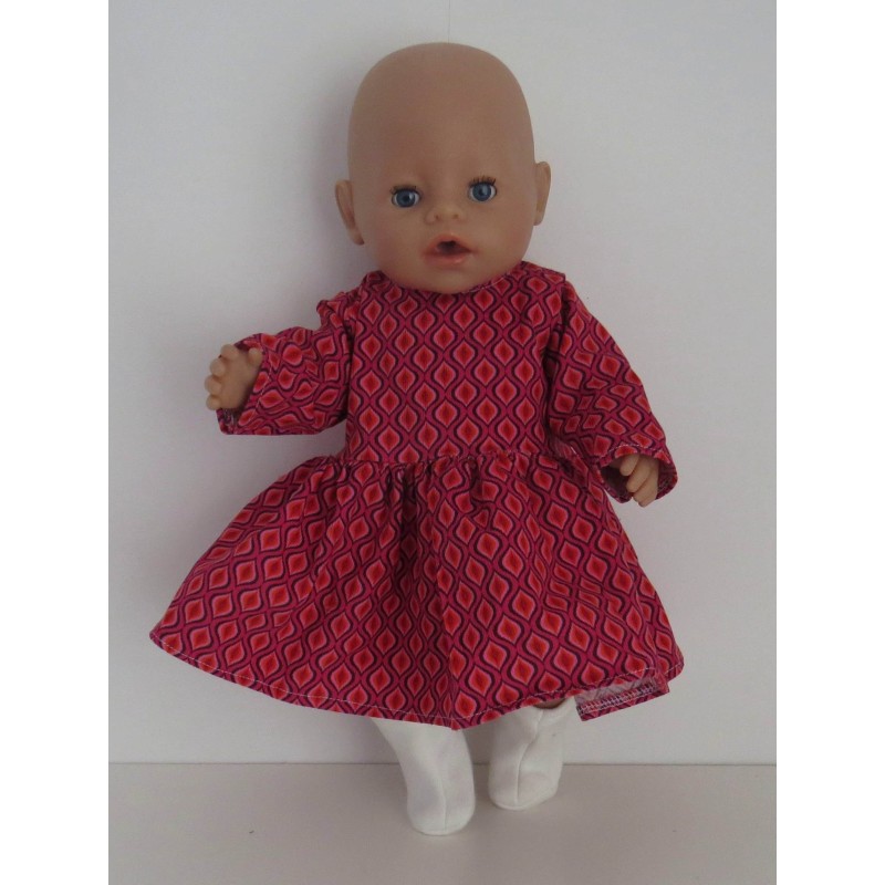 jurk roze retro  baby born 43cm