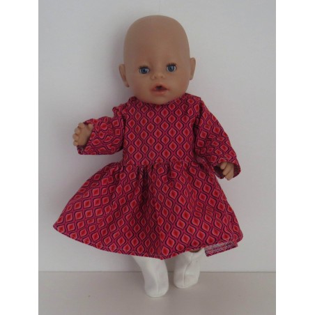 jurk roze retro  baby born 43cm