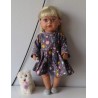 jurk grijs met bloemen baby born 43cm