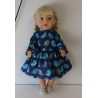 jurk donker blauw vogels baby born 43cm
