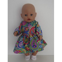 jurk groen retro baby born 43cm