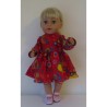 jurk rood vogels baby born 43cm