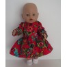 jurk rood bloemen baby born 43cm