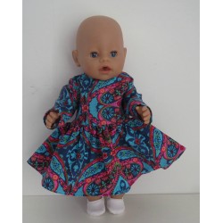 jurk blauw bohim baby born 43cm