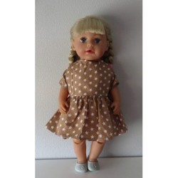 jurk bruin met sterren baby born 43cm