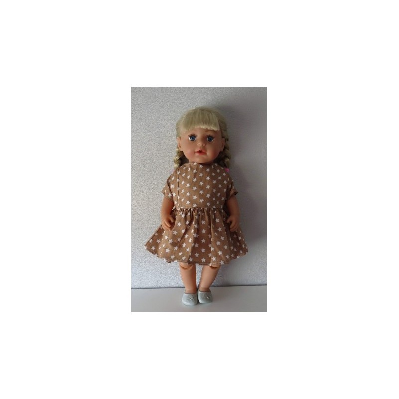 jurk bruin met sterren baby born 43cm
