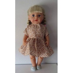 jurk bruin bloemen baby born 43cm