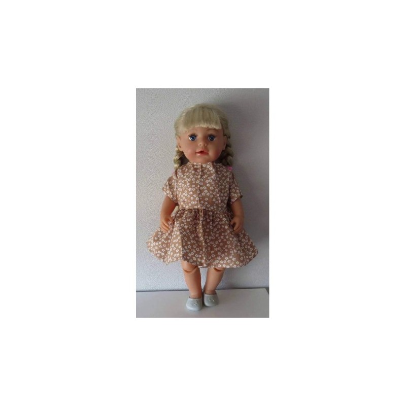 jurk bruin bloemen baby born 43cm