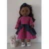 jurk hard roze met schootjes blauw baby born 43cm