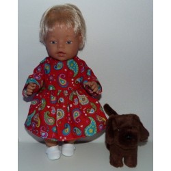 jurk rood gekleurd baby born 43cm