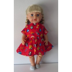 jurk rood dieren baby born 43cm