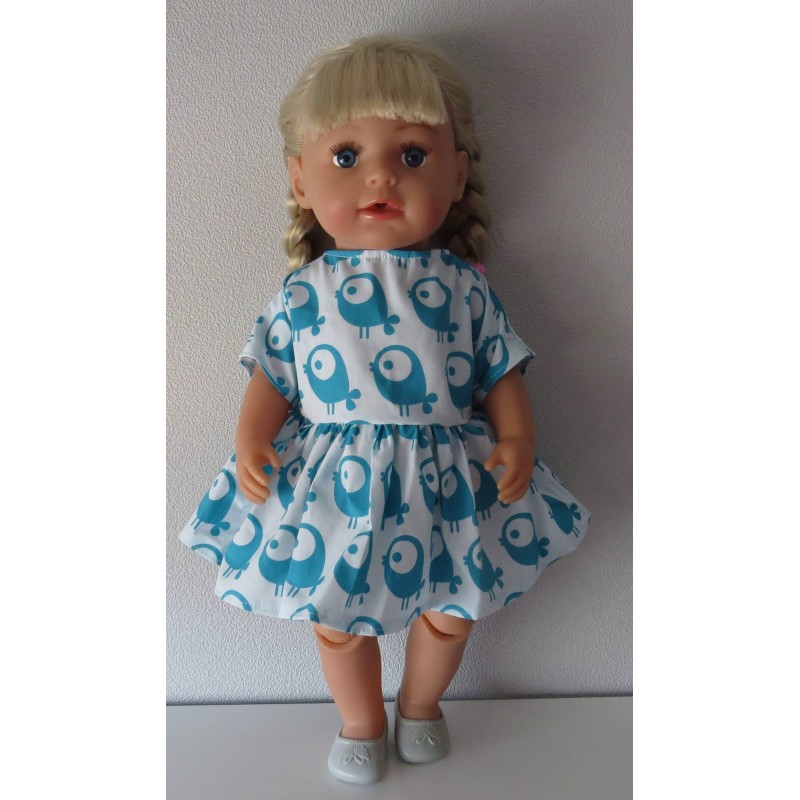 jurk mint vogels baby born 43cm