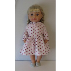 jurk met sterren rood baby born 43cm