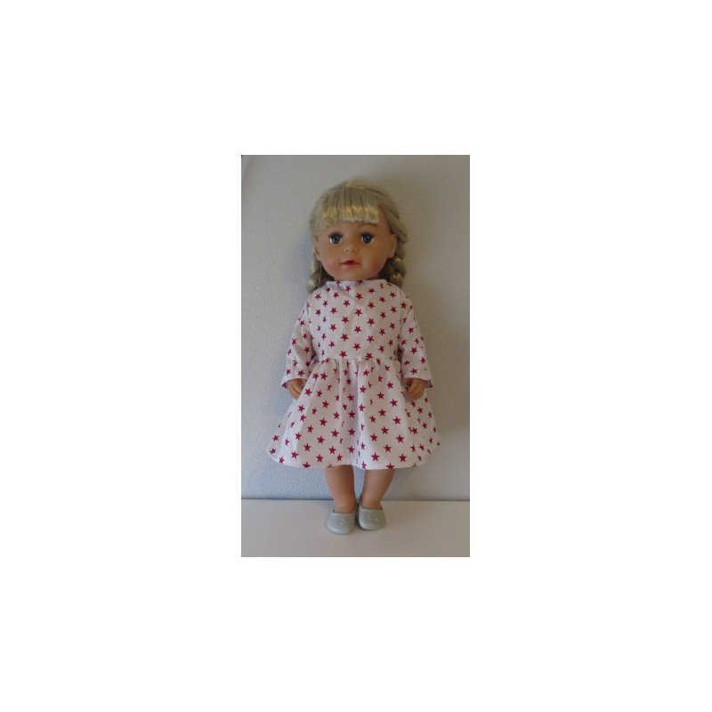 jurk met sterren rood baby born 43cm
