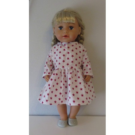 jurk met sterren rood baby born 43cm