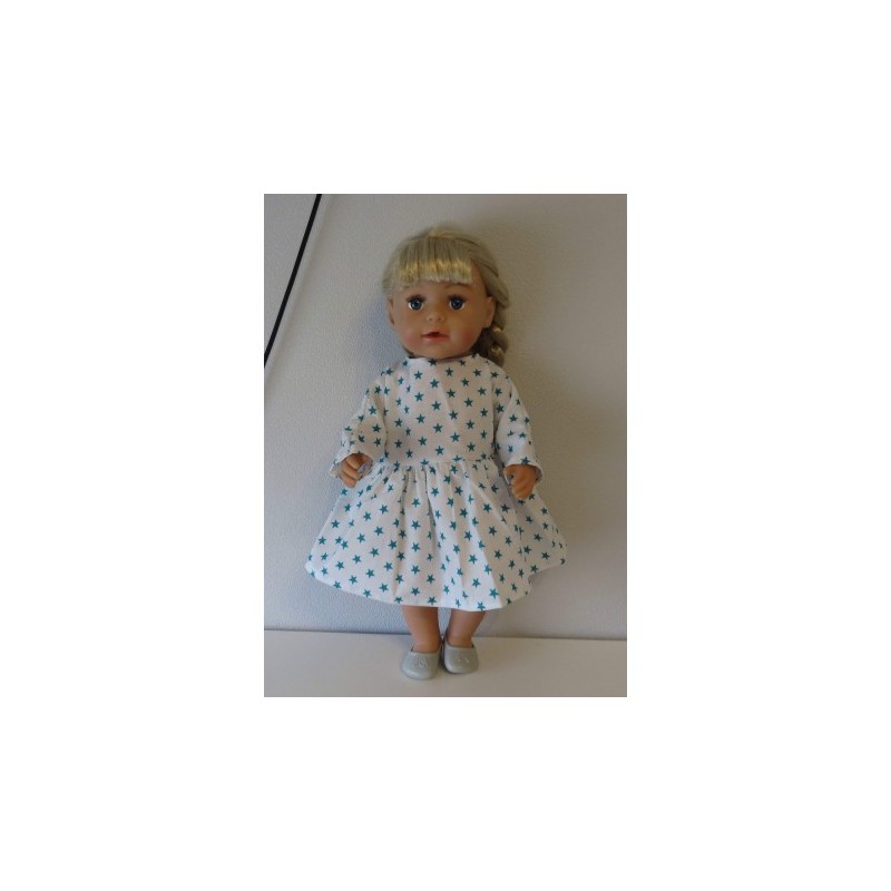 jurk met mint sterren baby born 43cm
