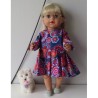 jurk blauw met bloemen baby born 43cm