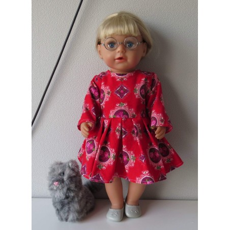 jurk rood roosjes baby born 43cm