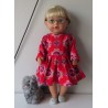 jurk rood roosjes baby born 43cm