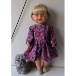 jurk grijs circels baby born 43cm