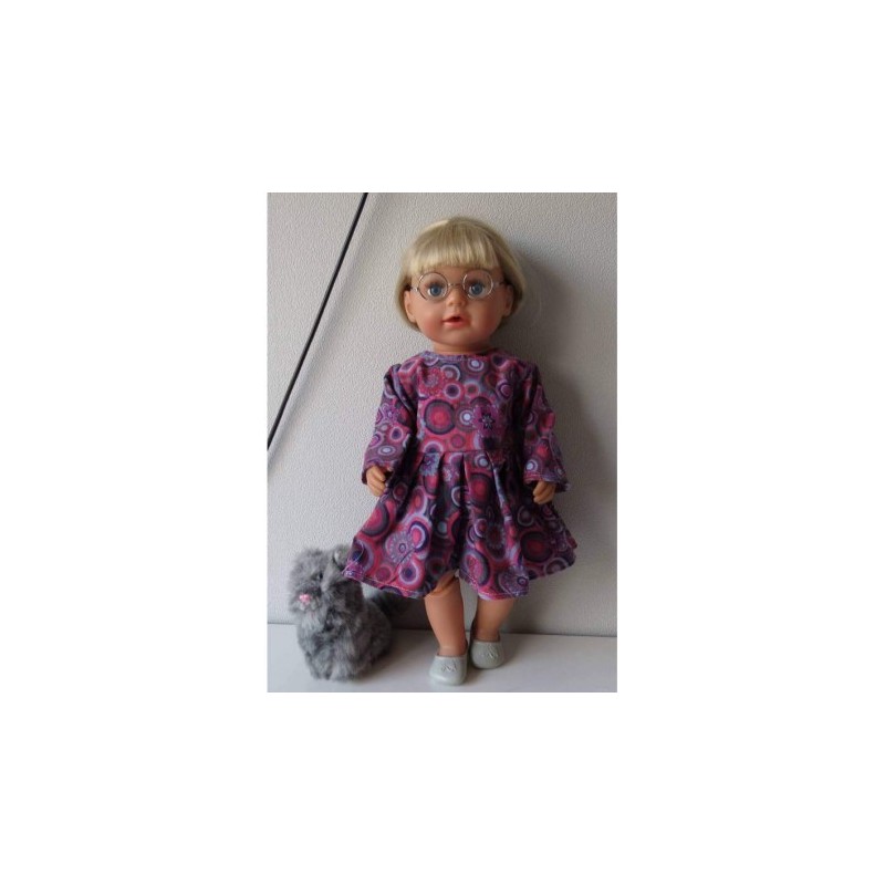 jurk grijs circels baby born 43cm