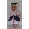 jurk roze schootjes donker blauw baby born 43cm