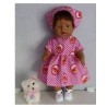 jurk geruit vogels baby born 43cm