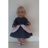 jurk donker blauw met schootjes roze baby born 43cm