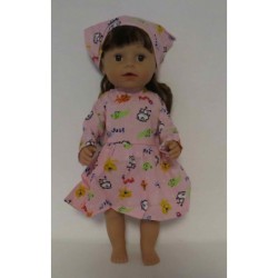 jurk roze dieren baby born 43cm