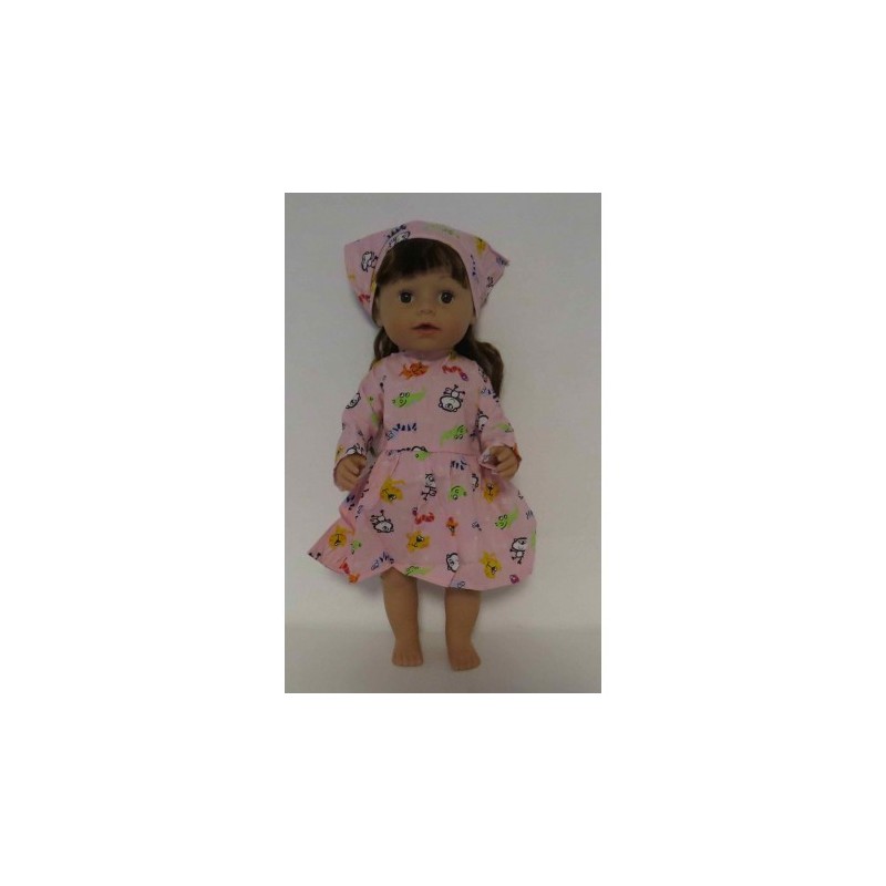 jurk roze dieren baby born 43cm