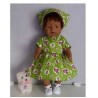 jurk groen met roosjes baby born 43cm