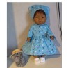 jurk blauw met bloemen baby born 43cm