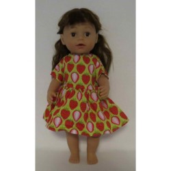 jurk groen aardbeien baby born 43cm