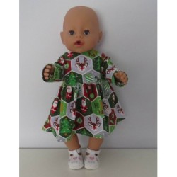 jurk kerst groen baby born 43cm