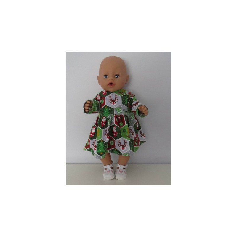 jurk kerst groen baby born 43cm