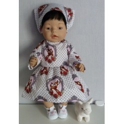 jurk wit hertje baby born 43cm
