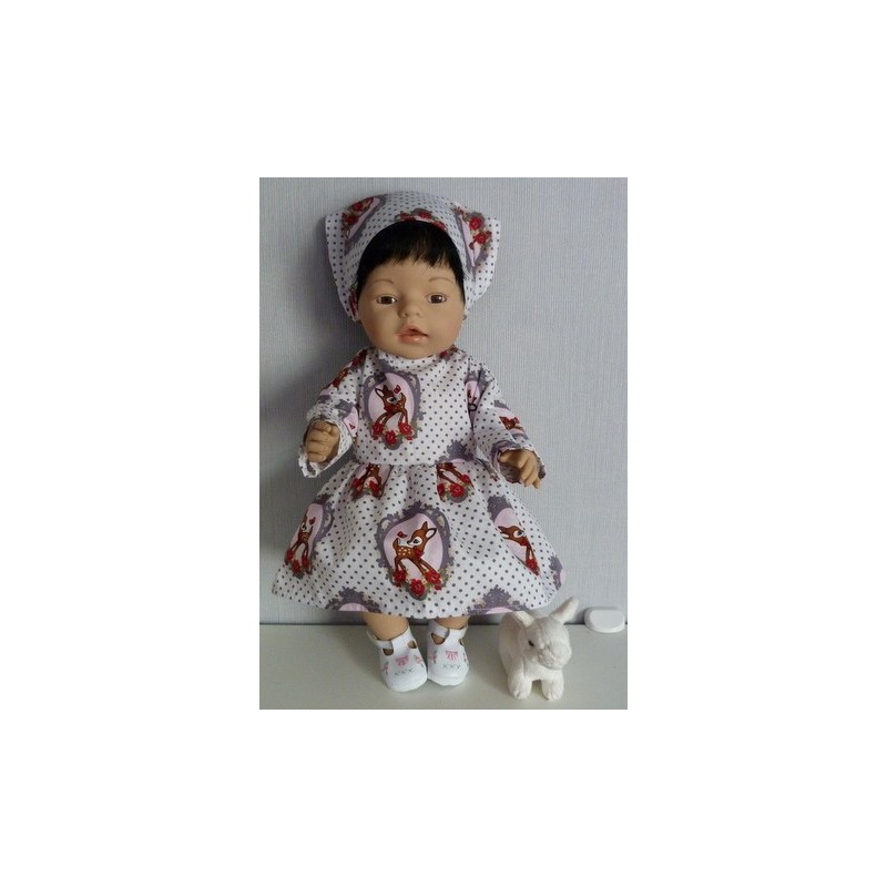 jurk wit hertje baby born 43cm