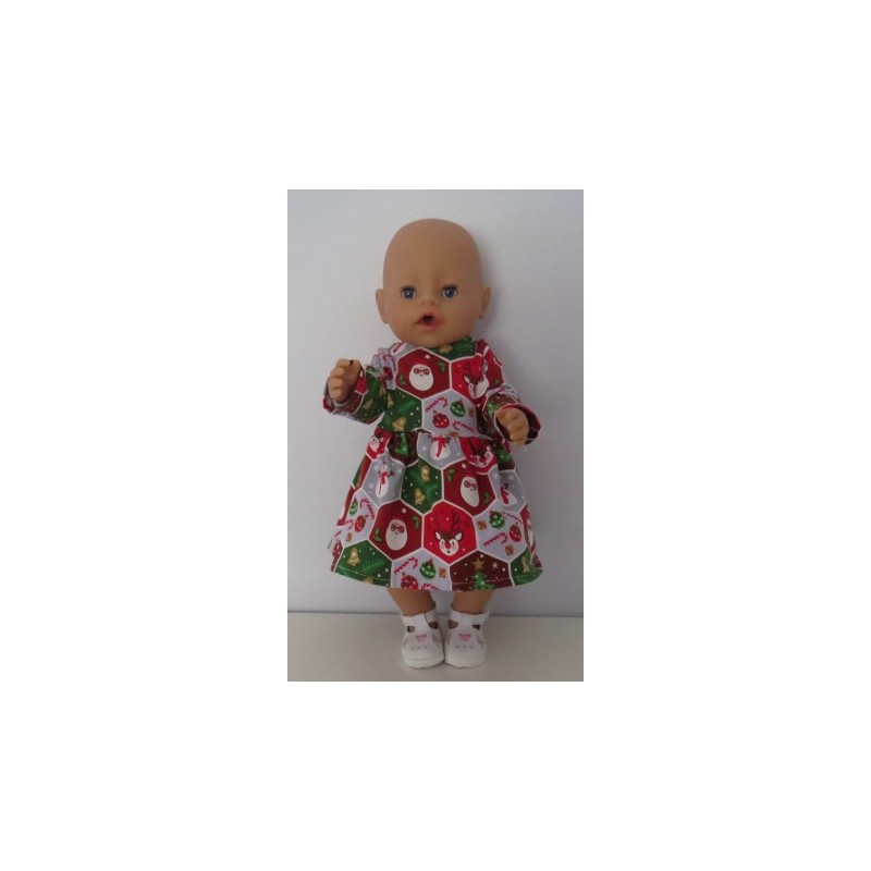 jurk kerst rood baby born 43cm