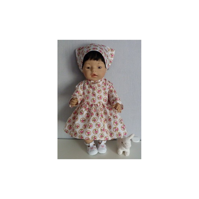jurk wit roosjes baby born 43cm