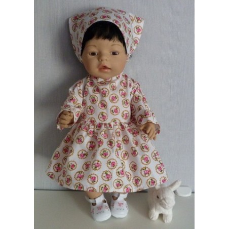 jurk wit roosjes baby born 43cm