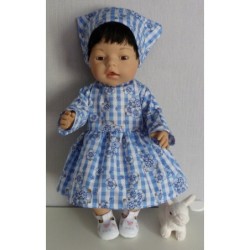 jurk rozadotsje blauw baby born 43cm