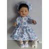 jurk blauwe hartjes  baby born 43cm