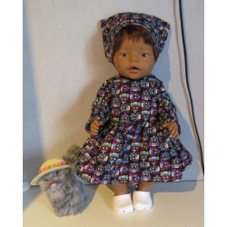 jurk bruin uilen baby born 43cm