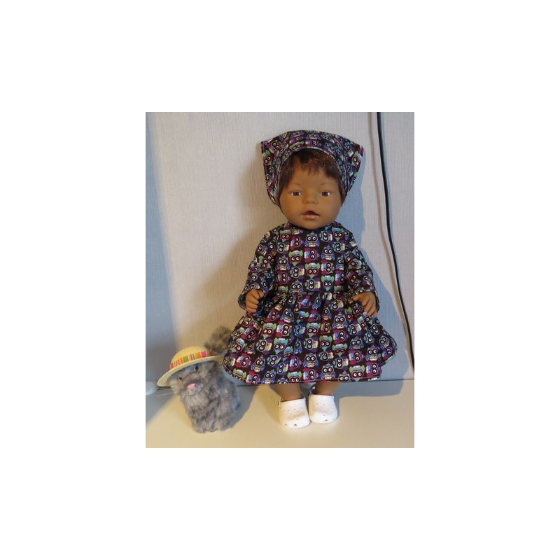 jurk bruin uilen baby born 43cm