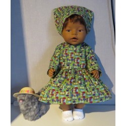jurk groen uilen baby born 43cm