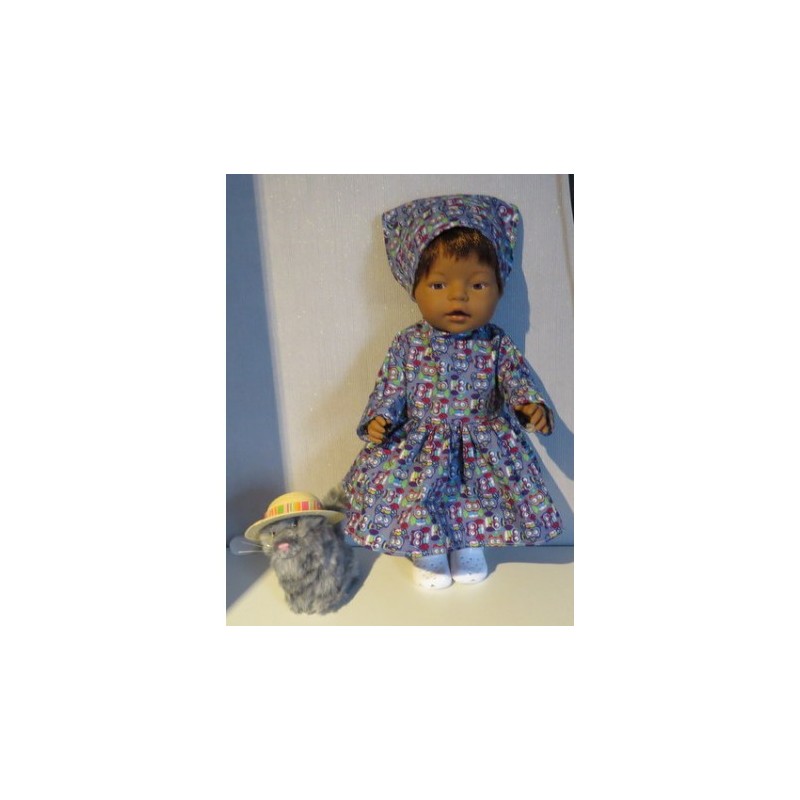 jurk grijs uilen baby born 43cm