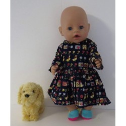 jurk blauw eend baby born 43cm